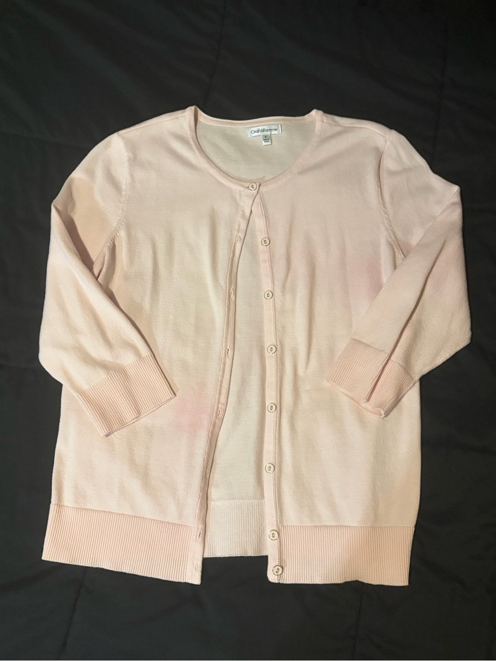 croft & barrow Light Pink Button-Front Women's Cardigan